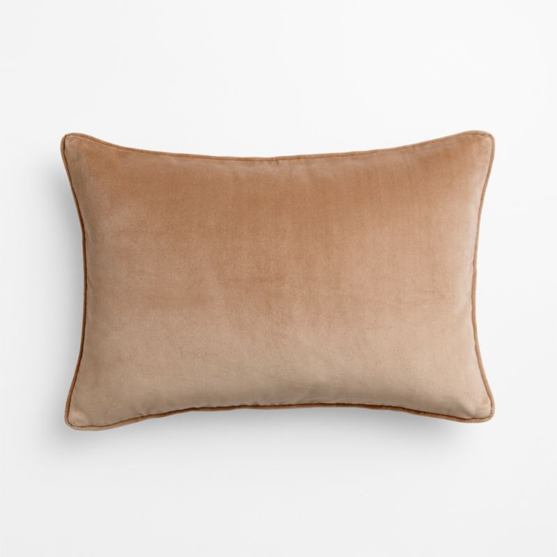 Soft Focus Organic Cotton Velvet 22"x15" Warm Rose Throw Pillow with Down-Alternative Insert by Laura Harrier and Tiffany Howell - image 2 of 6