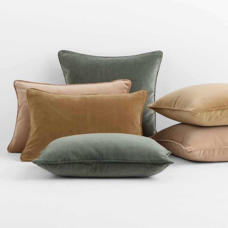 Soft Focus Organic Cotton Velvet 20"x20" Warm Rose Throw Pillow with Down-Alternative Insert by Laura Harrier and Tiffany Howell - image 3 of 5