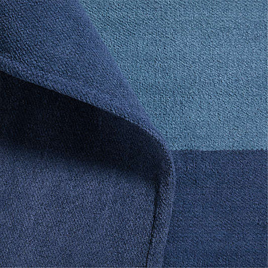 Soft Gradient Blue Chenille Kids Area Rug 5'x8'