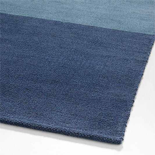 Soft Gradient Blue Chenille Kids Area Rug