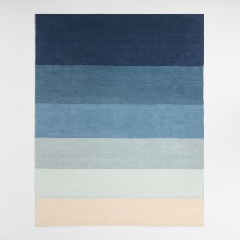 Soft Gradient Blue Chenille Kids Area Rug 5x8 - image 0 of 4