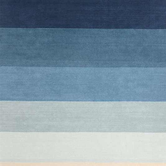 Soft Gradient Blue Chenille Kids Area Rug