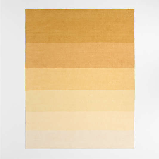 Soft Gradient Yellow Chenille Kids Area Rug 6'x9'