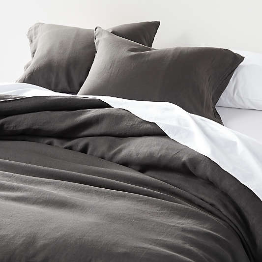 Soft Linen Grey King Duvet Cover by Leanne Ford