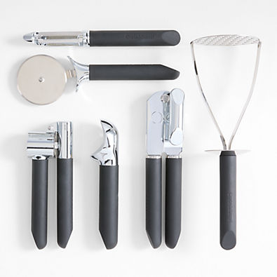 View Crate & Barrel Black Soft-Touch Tools, Set of 6 details