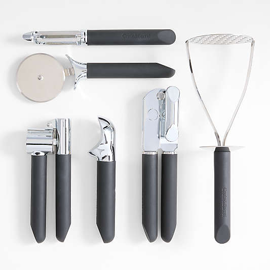 Crate & Barrel Black Soft-Touch Tools, Set of 6