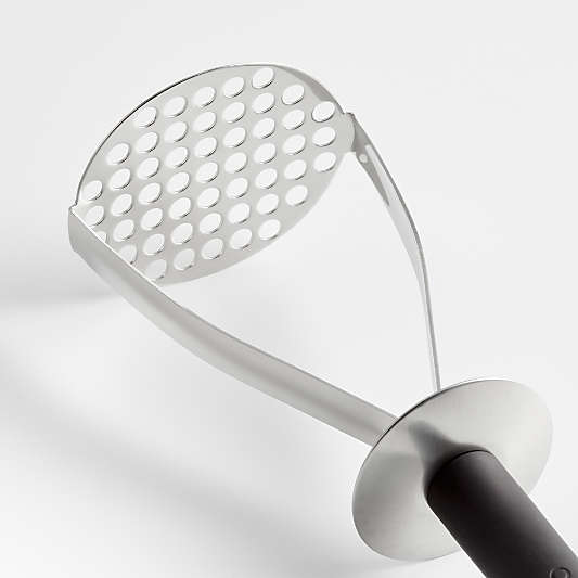 Crate & Barrel Black Soft-Touch Potato Masher