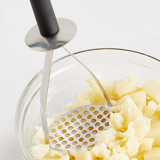 Crate & Barrel Black Soft-Touch Potato Masher