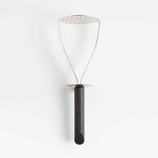 Crate & Barrel Black Soft-Touch Potato Masher