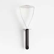 Crate & Barrel Black Soft-Touch Potato Masher