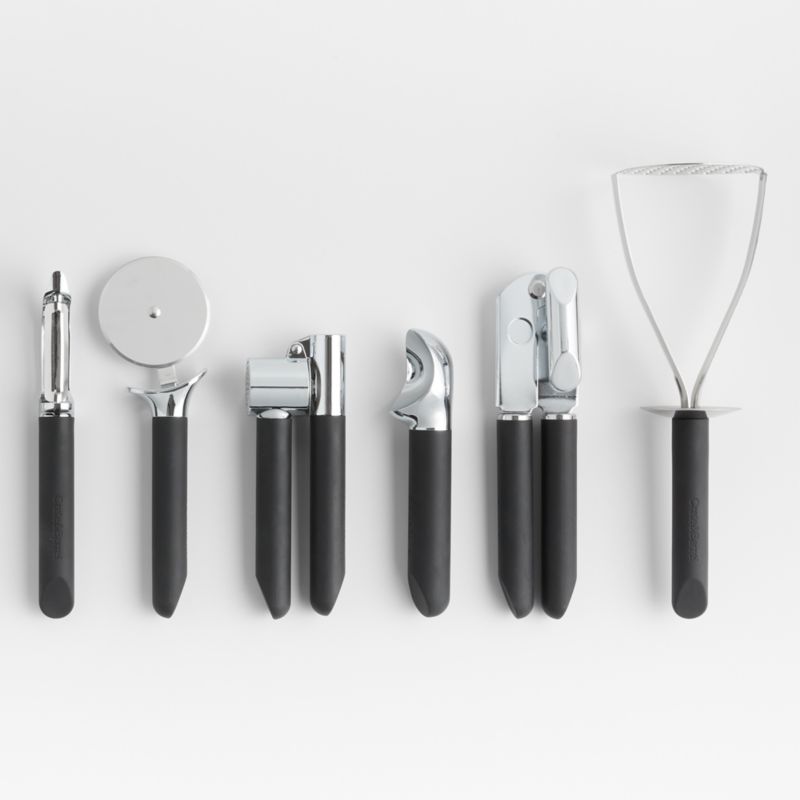 Crate & Barrel Black Soft-Touch Tools, Set of 6 - image 1 of 4