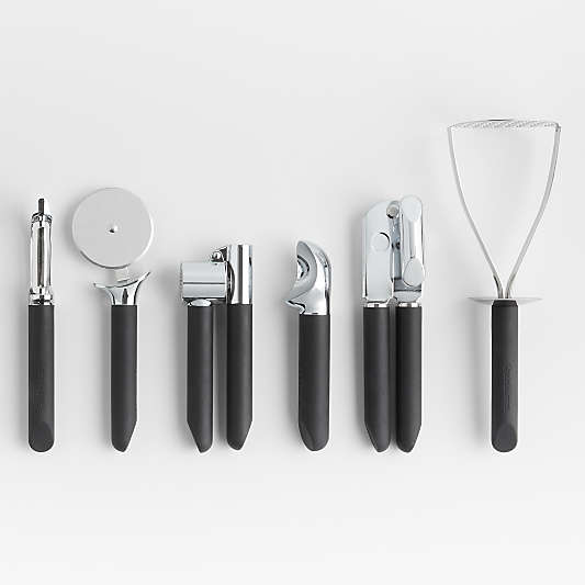 Crate & Barrel Black Soft-Touch Tools