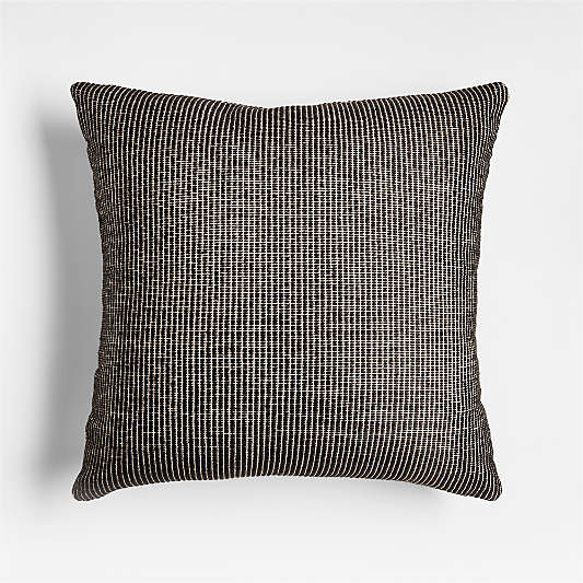 Ink Black 20"x20" Soft Textured Indoor/Outdoor Throw Pillow