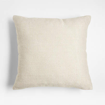 Calm Beige 20x20 Soft Textured Indoor/Outdoor Throw Pillow