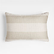 Calm Beige 24x16 Soft Textured Stripe Indoor/Outdoor Throw Pillow