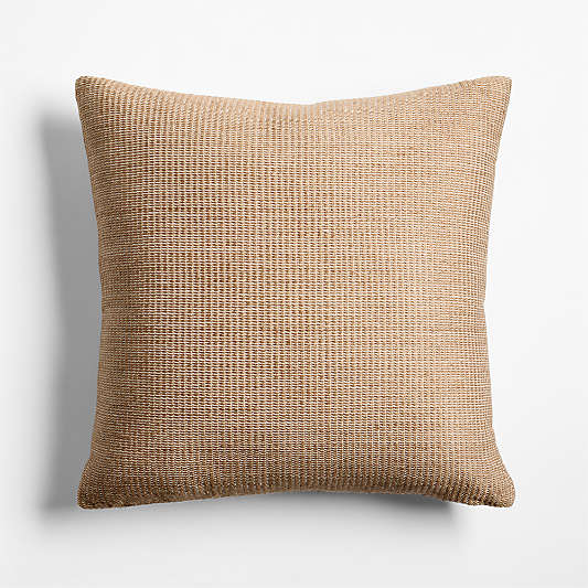 Sierra Tan 20"x20" Soft Textured Indoor/Outdoor Throw Pillow