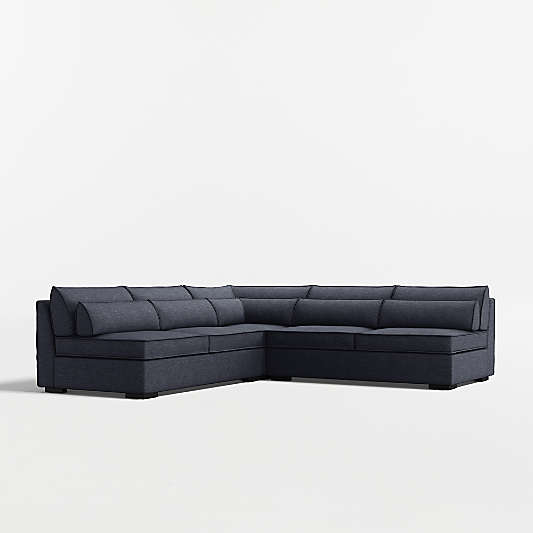 Soho 3-Piece L-Shaped Armless Sectional Sofa