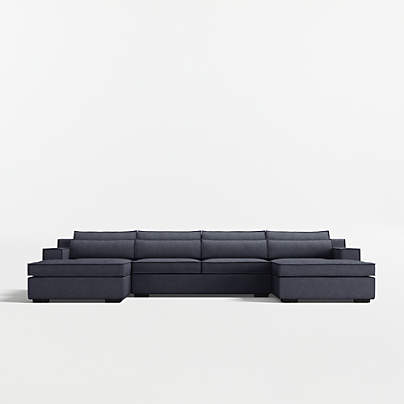 Soho 3-Piece U-Shaped Sectional Sofa with Double Chaise Lounge