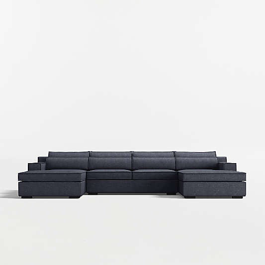 Soho 3-Piece U-Shaped Sectional Sofa with Double Chaise Lounge