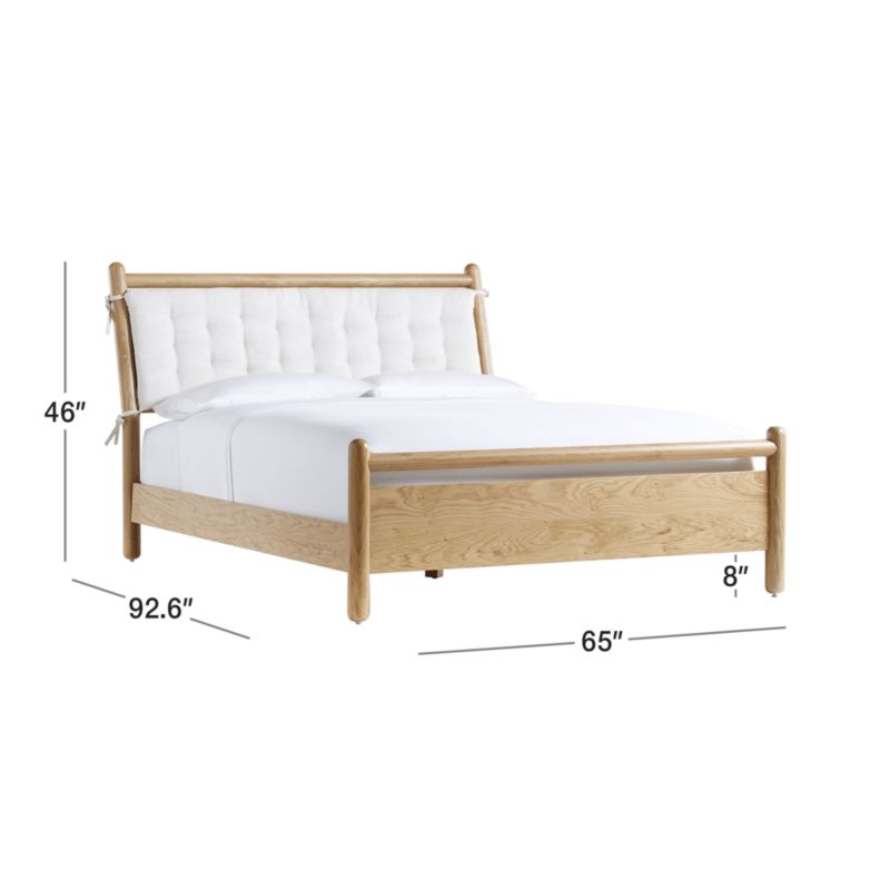 Solano Queen Wood Bed with Headboard Cushion