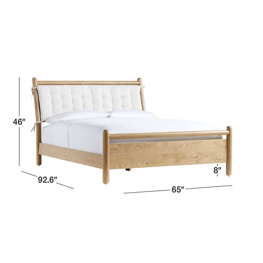 View Solano Wood Bed with Headboard Cushion - image 2 of 6