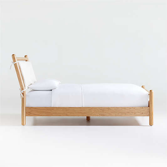 Solano Queen Wood Bed with Headboard Cushion