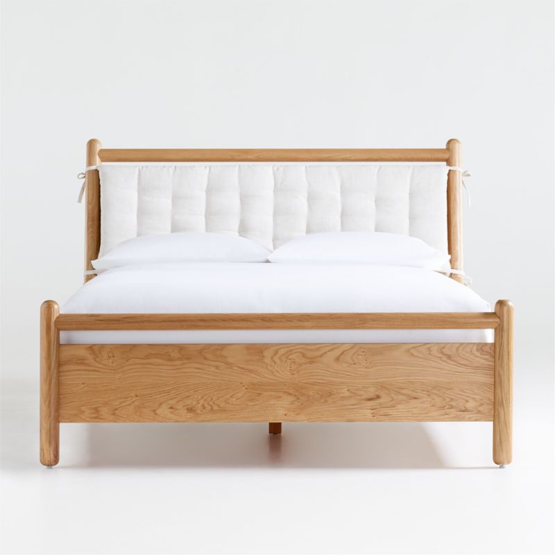 Solano King Wood Bed With Headboard, Wood Bed With Tufted Headboard