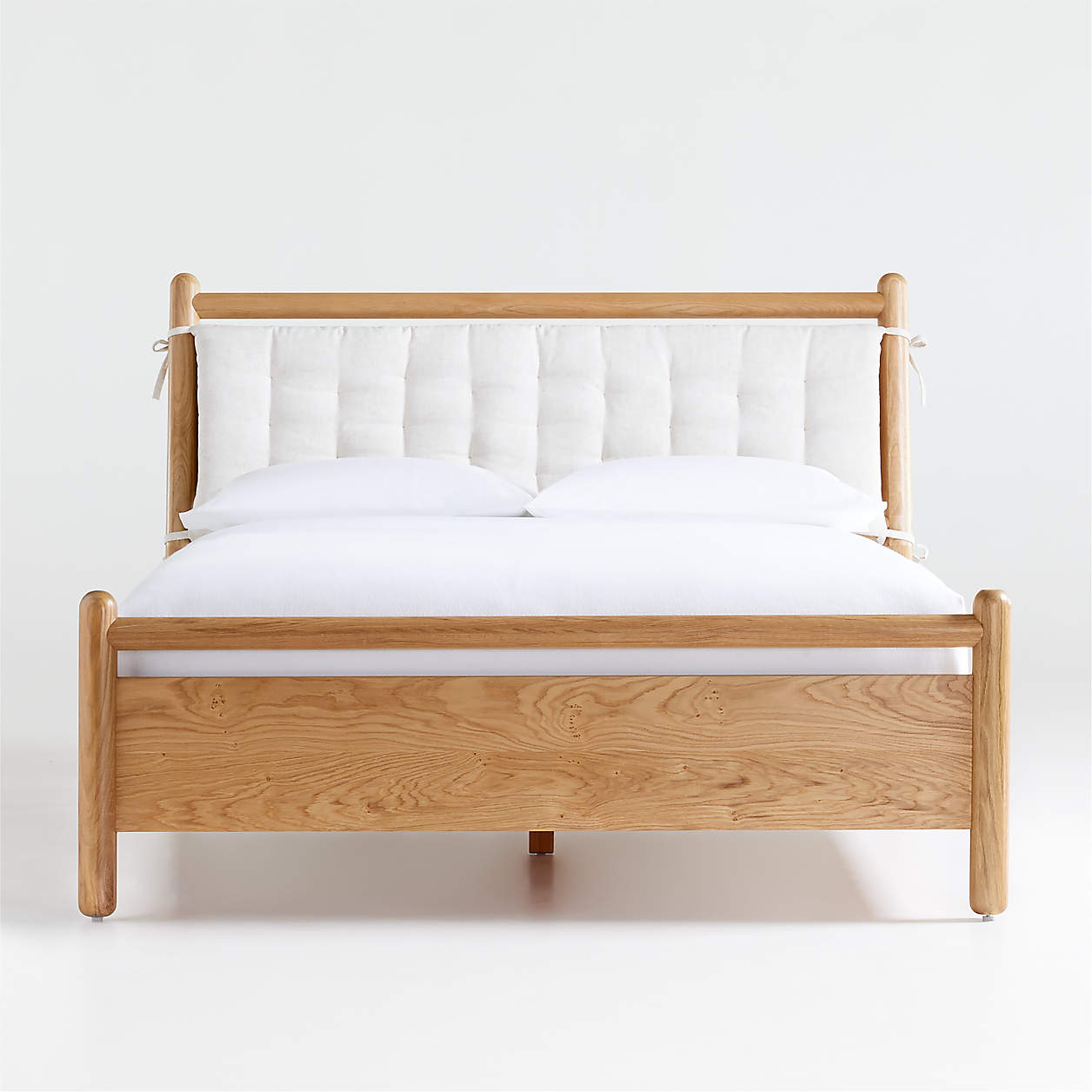 Solano King Wood Bed with Headboard Cushion + Reviews Crate & Barrel