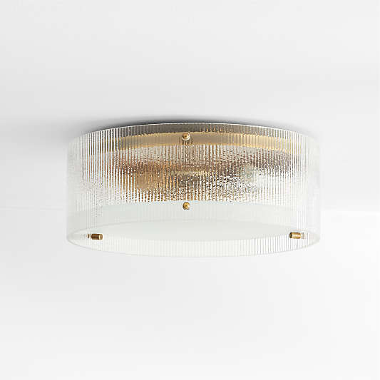 Soleil Fluted Glass Flush-Mount Light 15"
