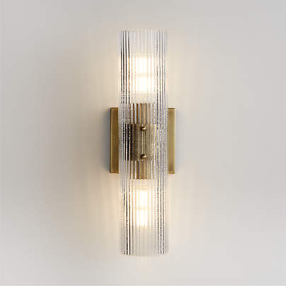 Soleil Fluted Glass 2-Light Wall Sconce