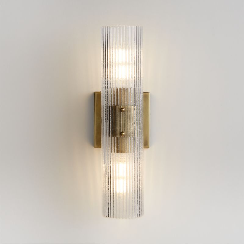 Saintes 2-Light Brass and Glass Wall Sconce Light