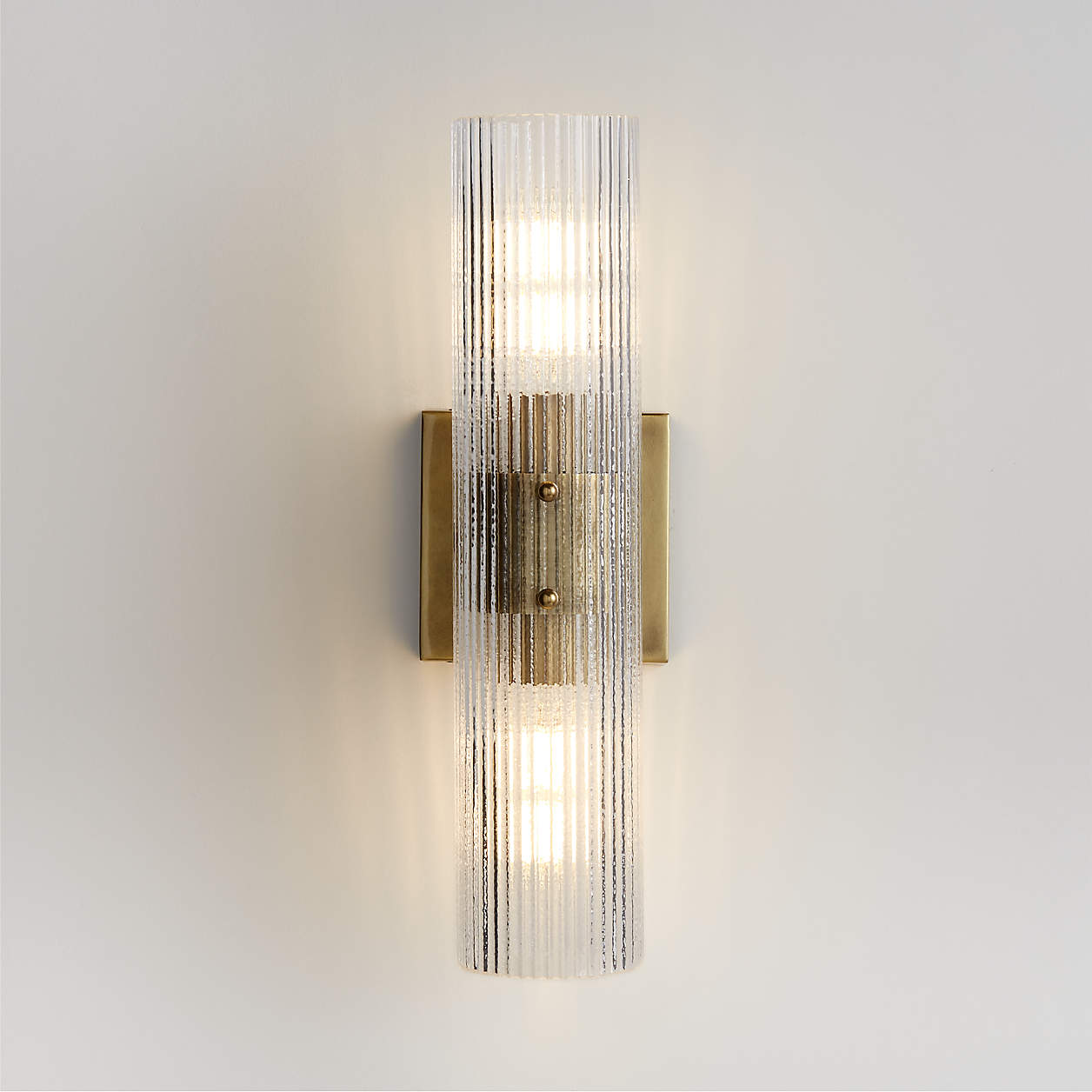 Soleil Fluted Glass 2-Bathroom Vanity Light Wall Sconce + Reviews ...