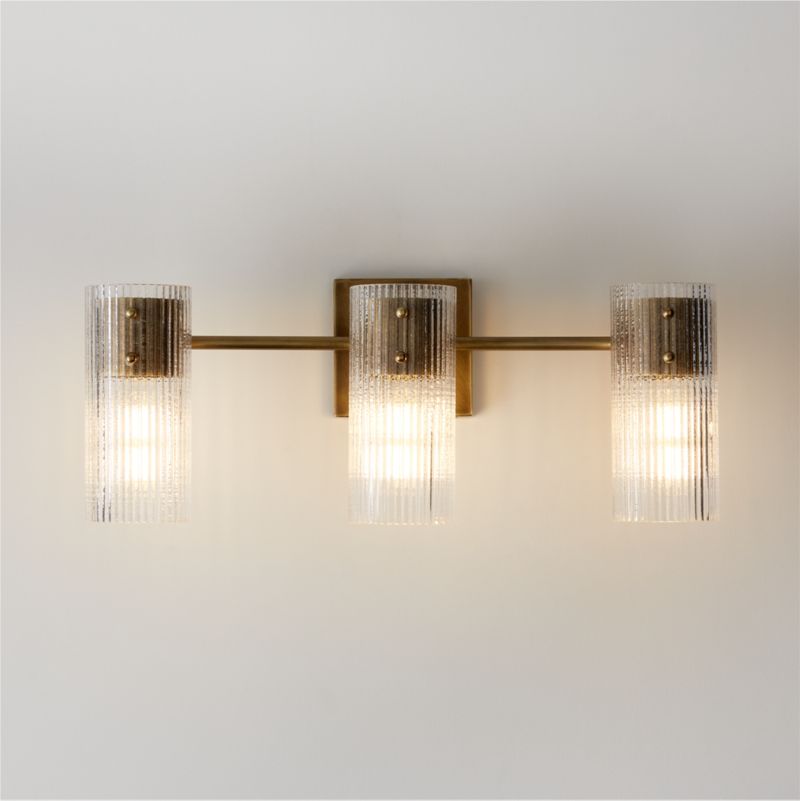 Soleil Fluted Glass 3-Light Wall Sconce