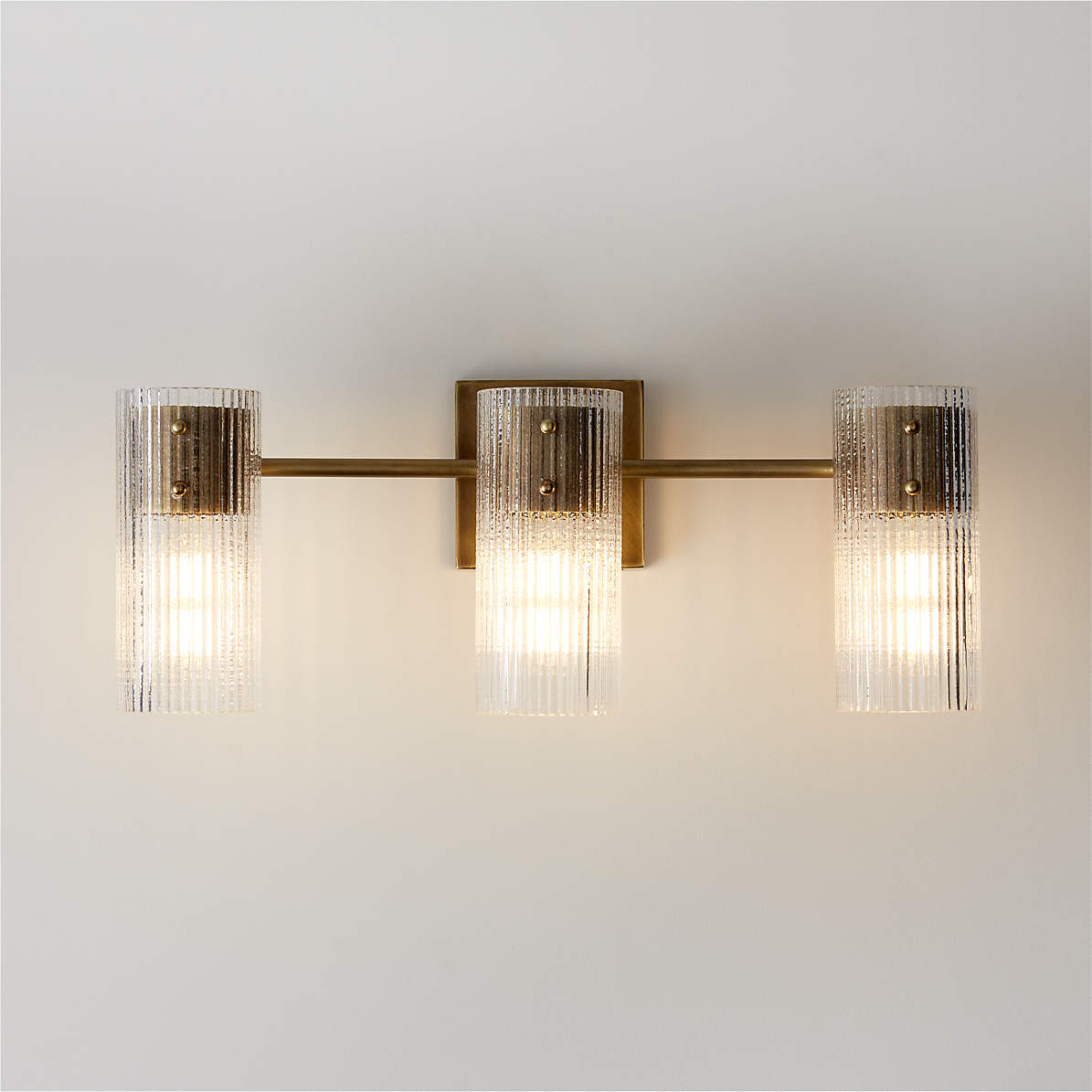 Soleil Fluted Glass 2-Bathroom Vanity Light Wall Sconce + Reviews