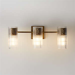Colombe Burnished Brass and Glass Single Light Wall Sconce +