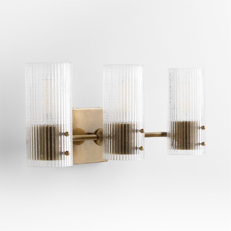 Soleil Fluted Glass 3-Light Wall Sconce