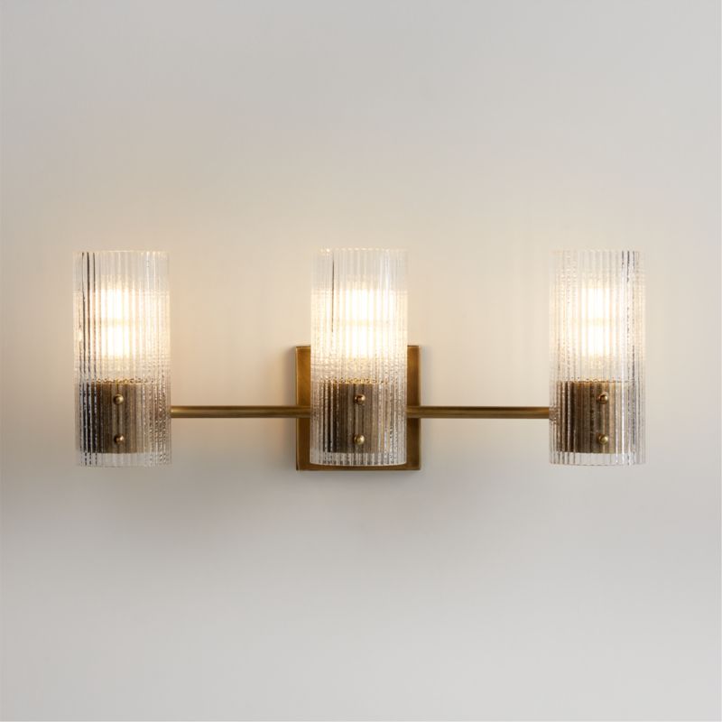 Soleil Fluted Glass 3-Light Wall Sconce