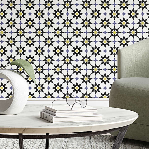 Wallpaper Designer Modern Pearlized Gold and Cream Abstract Starburst