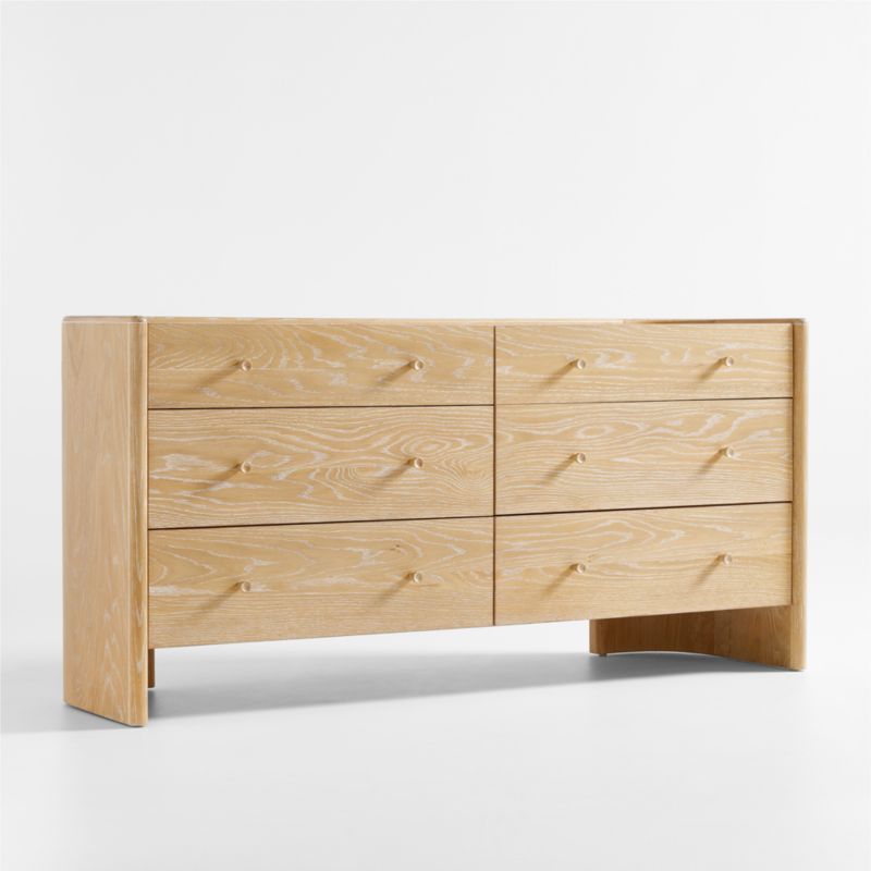 Soleri Cerused Natural Oak Wood 6-Drawer Dresser - image 4 of 8