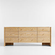Baja 7-Drawer White Oak Wood Dresser