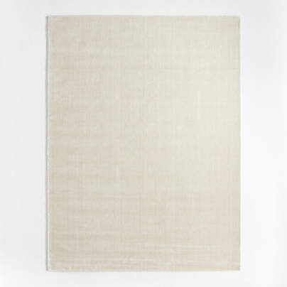 Solid Double Stripe Ivory Kids Performance Area Rug 5'x8'