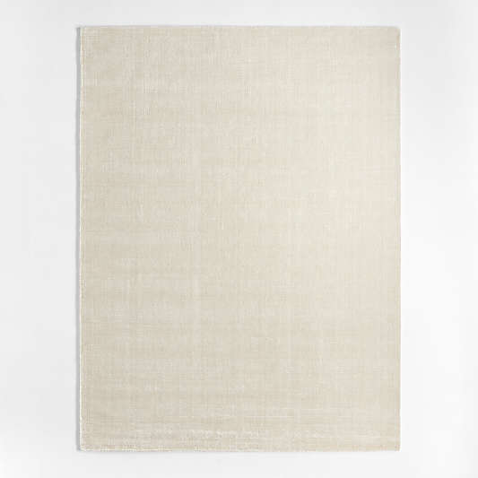 Solid Double Stripe Ivory Kids Performance Area Rug
