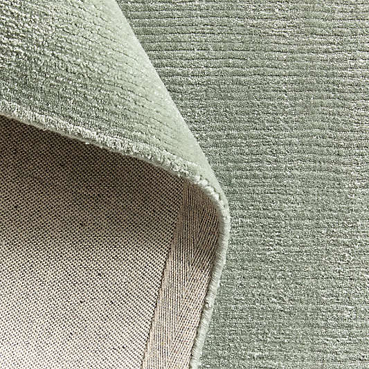 Solid Double Stripe Light Green Kids Performance Area Rug 6'x9'