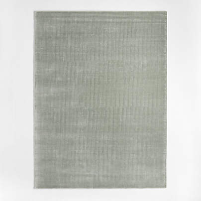 Solid Double Stripe Light Green Kids Performance Area Rug 5'x8'