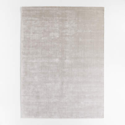 Solid Double Stripe Light Grey Kids Performance Area Rug 5'x8'