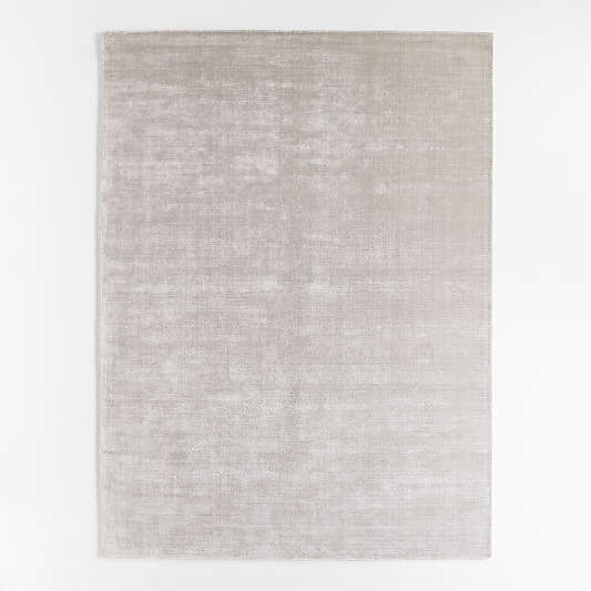 Solid Double Stripe Light Grey Kids Performance Area Rug 5'x8'