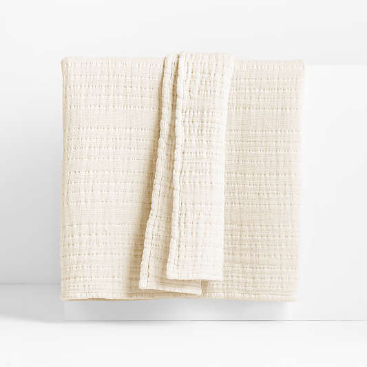 Solid Gauze 70"x55" Arctic Ivory Throw Blanket