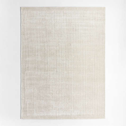 Solid Grid Ivory Kids Performance Area Rug 6'x9'