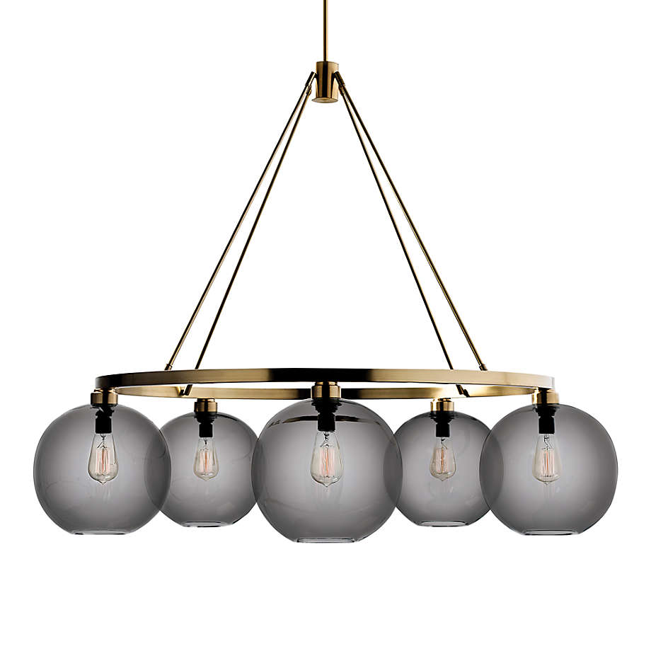 gray glass chandelier