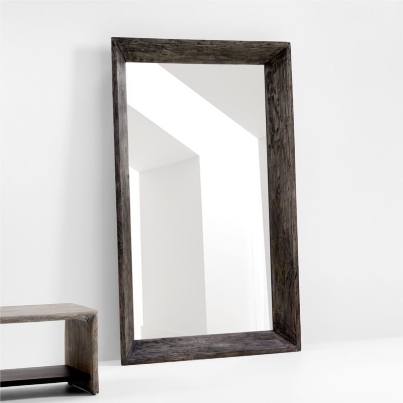 Solomon Ebonized Wood Floor Mirror